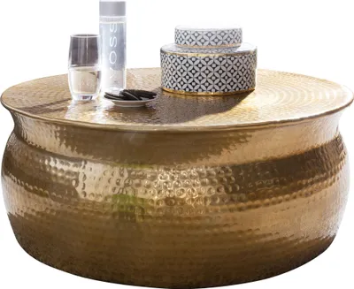 Obrázek produktu pro Konferenční stolek KARAM 75x31x75 cm Zlatý hliníkový stolek