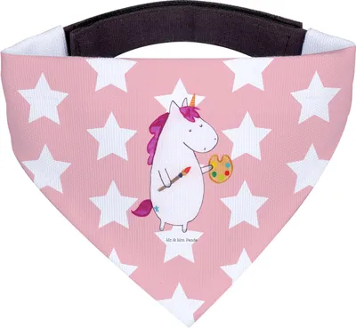 Produktbild von Mr. & Mrs. Panda Halstuch Für Hunde Einhorn Künstler - Rot Pastell - Geschenk, Welt, Unicorn, Tuch, Englisch, Hund, Dreieckstuch, Einhörner, Zeichnen, Hundeschal, Artist