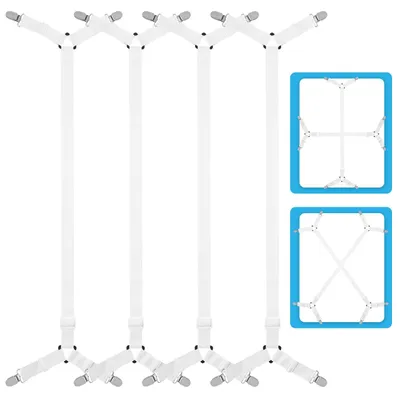 Produktbild von Bettlaken-Spanner Verstellbar 70-280 cm - Elastischer Bettlakenhalter - Metallclip - Faltenfreie Laken - Robust und Langlebig - Schutz der Laken - Lakenhalter