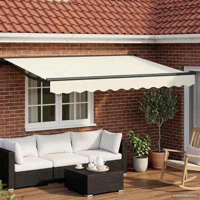 Productafbeelding van vidaXL Elektrische uitrolbare zonnescherm, crème, 3,5 x 2 meter