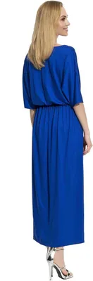 Produktbild von Damen Maxikleid mit Schlitz V-Ausschnitt; Blau 40