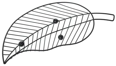 Produktbild von DRW Obstschale in Blattform aus Metall, Schwarz, 41 x 20 x 5 cm