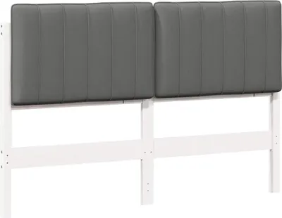 Produktbild von vidaXL Gepolstertes Kopfteil mit Kopfteil Weiß und Hellgrau 140 cm