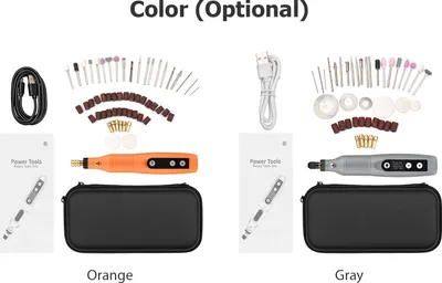 Obrázek produktu pro Přenosná sada rotačních nástrojů Mini akumulátorová bruska Ruční dobíjecí elektrická vrtačka USB nabíjení 5 rychlostí s několika nástavci LED světlo pro řezání broušení gravírování leštění a kutilství
