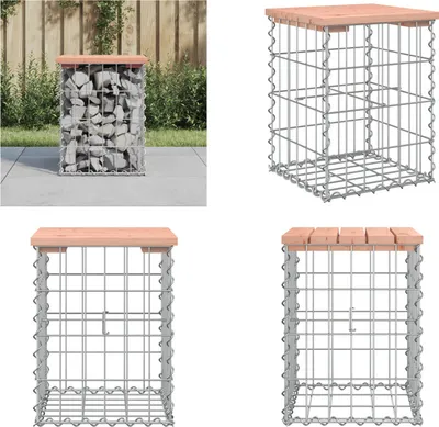 Produktbild von vidaXL Gartenbank aus Gabionen 33x31x42 cm Massivholz Douglasie - Gartenbank - Gartenbänke - Outdoor Bank - Außenbank
