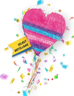 Produktbild von Piñata blau-rosa 36 x 37cm Kinder Partyspiel Schlag-Pinata Kindergeburtstag