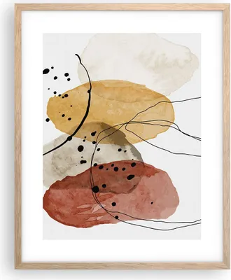 Produktbild von Gerahmtes Poster - Rahmen in heller Eiche - Aquarell Abstraktion Formen - 40x50 cm - Wand Bild - Wanddeko - Wandbilder - Kunstposter - Wandposter - Bilderrahmen - Bilder - Kunstdruck - P2NPA40x50-4658
