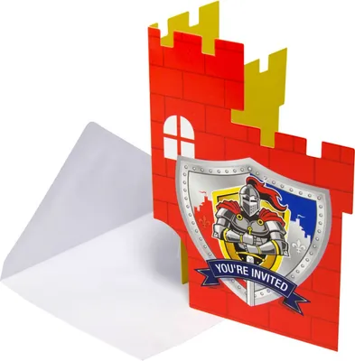 Produktbild von 8 Einladungskarten Ritter Wappen
