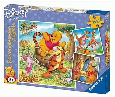 Produktbild von Winnie Pooh, 3 x 49 Teile Puzzle