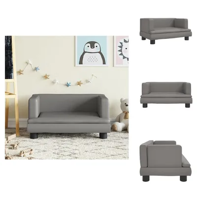 Produktbild von vidaXL Kindersofa Grau 60x40x30 cm Kunstleder -  Baby- & Kleinkindmöbel