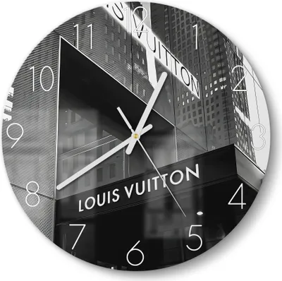 Produktbild von DEQOART Glasuhr Ø30 cm Zahlen 'Urbaner Glanz' Wanduhr Glas Uhr Design leise Küchenuhr