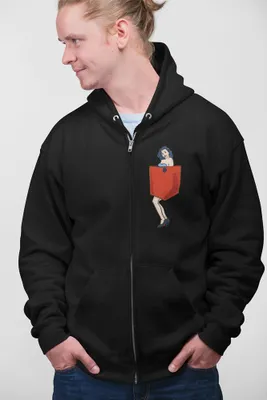 Produktbild von D&B Uni Hoodie ZIPPO00025 Girl Schwarz-Größe XL