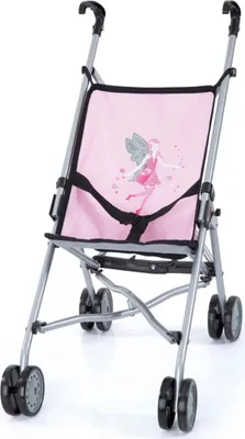 Produktbild von Bayer Design 30108AA - Puppen-Buggy, zusammenklappbar, 46 cm, rosa grau mit Fee