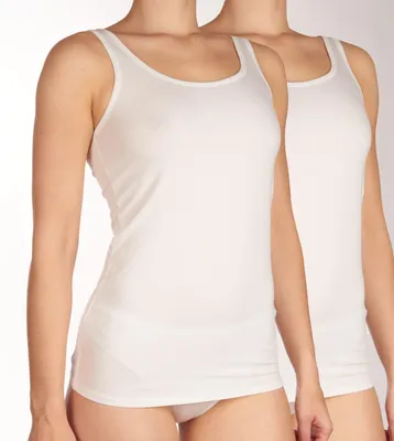 Image de Schiesser caracos lot de 2 uncover tank tops white femmes