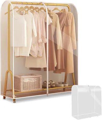 Produktbild von Kleiderständerhülle mit Reißverschluss, 110 x 50 x 150 cm, Transparente Kleiderhülle, Staubschutz, für