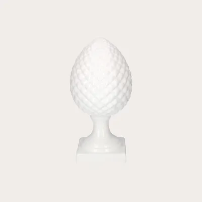 Immagine prodotto di KEYHOMESTORE | Pigna in Vetroceramica Bianca Grande H. 38 cm