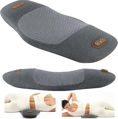 Productafbeelding van Rugmassageapparaat Elektrisch Lendenkussen met Warmte en Vibratie, Ergonomisch Lumbale Massageapparaat voor Ontspanning en Strekking, Perfect
