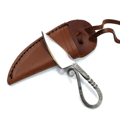 Produktbild von handgeschmiedetes Halsmesser inkl. Lederscheide