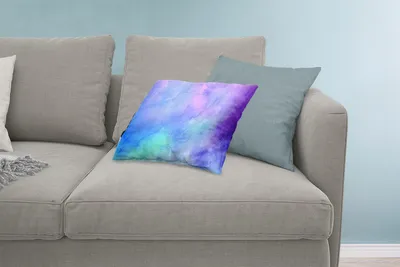 Produktbild von MuchoWow® Zierkissen Sofakissen Wohnzimmer Dekokissen 60x40 cm Aquarell - Blau - Lila - Grün - Kopfkissen - Polster mit Foto