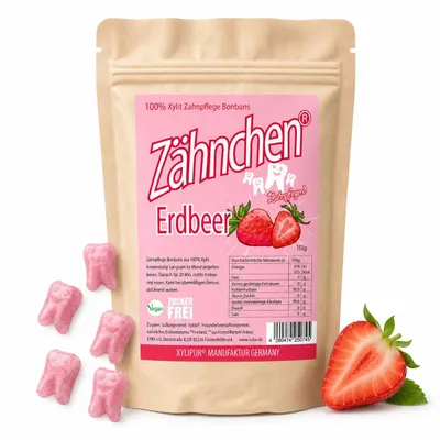 Produktbild von Xylitol Zähnchen® Erdbeere 150g - Vorteilspack