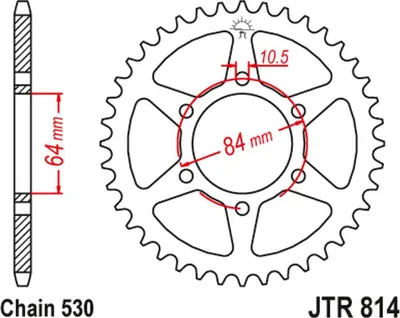 Obrázek produktu pro Zębatka JT 45T 530 JTR814.45