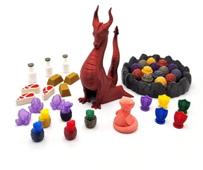 Upgrade-Set für Wyrmspan, 206 Teile, Ressourcen-Token, Spielsteine