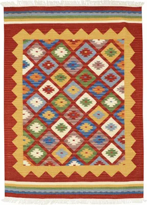 Image de Kelim classic K-14 rouge (125x185 cm)