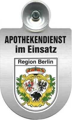Produktbild von Einsatzschild Windschutzscheibe incl. Saugnapf - Apothekendienst im Einsatz - 309397 -  Regionen nach Wahl Color - Region Berlin