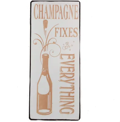 Produktbild von Wandschild - CHAMPAGNE FIXES EVERYTHING im Vintage Look
