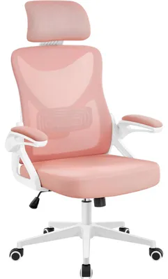 Produktbild von Bürostuhl Ergonomischer Schreibtischstuhl - Höhenverstellbar - Rosa - 136 kg Belastbarkeit - Wippfunktion