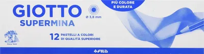 Produktbild von Giotto Supermina Pastellgelb - 12er Set Buntstifte mit 3,8 mm Mine