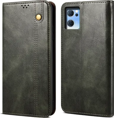 Produktbild von OPPO Reno7 5G Hülle, Leder Flip Brieftasche Schutzhülle für OPPO Reno7 5G Grün