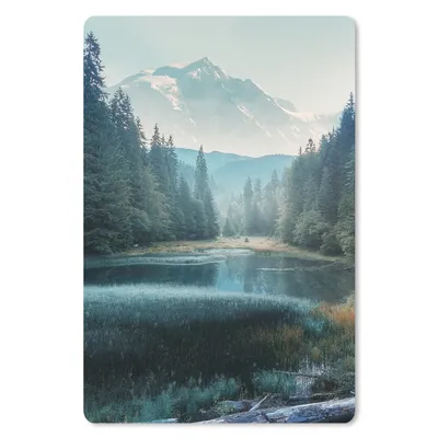 Produktbild von MuchoWow® Mauspad Mousepad Wald - Gras - Berge - Bäume - Natur 18x27 cm - Mousepads - Maus Mat - Pad - Mausunterlage