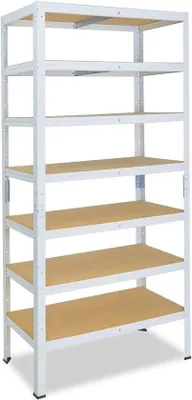 Produktbild von Metallregal 230x50x45 cm weiß mit 7 Ablagen