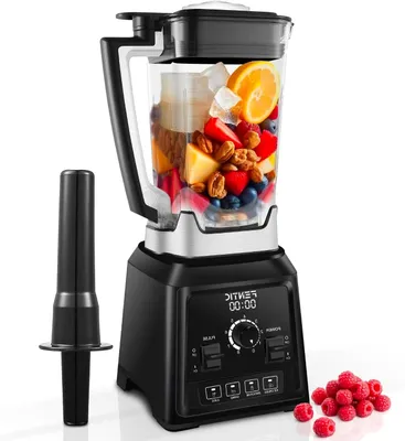 Obrázek produktu pro Výkonný mixér – kuchyňské zařízení – pro přípravu smoothie – 8 nerezových nožů – 2litrová nádoba – černá barva