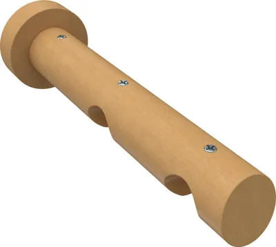 Produktbild von Interdeco Träger mit Abstand 9/15 cm / Wandhalterung für Gardinenstangen 20 mm Ø, 2-läufig Buche lackiert, Typ Talent