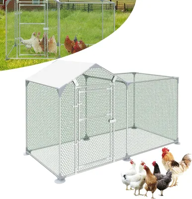Produktbild von Hühnerstall - Freilaufstall - Außenstall - Tiergehege - Hühnergehege - Verzinkter Stahl