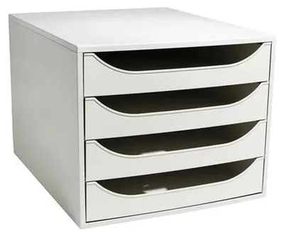 Obrázok produktu pre Úložný box na dokumenty, plastový, 4-zásuvkový, EXACOMPTA "Ecobox Office", sivá-sivá