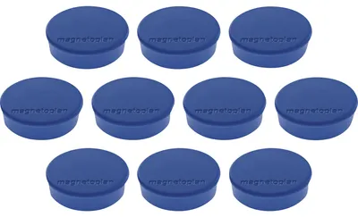 Produktbild von Magnetoplan 1664514, Tafelmagnet, Blau, 0,3 kg, 24 mm, 8 mm, 10 Stück(e)