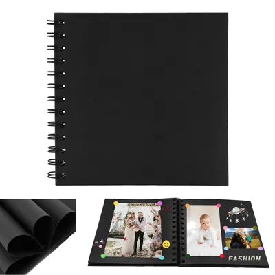 Image de Album photo personnalisable - Scrapbook avec 40 pages - Noir