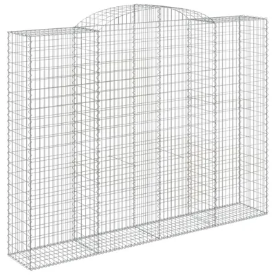 Image de vidaXL Gabion avec arc surélevé 300x50x220/240 cm Fer galvanisé