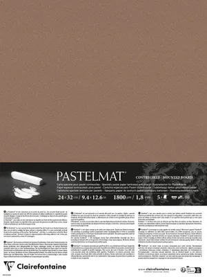 Produktbild von Clairefontaine Pastelmat kaschiert, 5 Bogen 24x32 cm, 360g - Braun 796011C