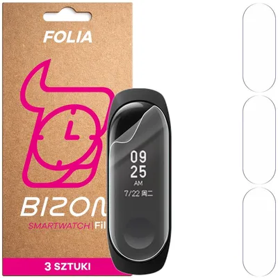 Produktbild von 3x Schutzfolie für den Bildschirm für Xiaomi Mi Band 3, Bizon Watch HydroFlex