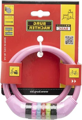 Produktbild von Famanu Fahrradschloss mit Zahlenschloss - Spiralschloss - 1 Stück - Rosa - 65 cm