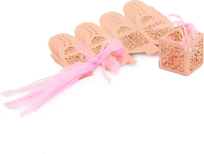 Produktbild von Oblique Unique 10 Deko Schachteln Boxen mit Kreuz Motiv für Taufe Kommunion Hochzeit rosa