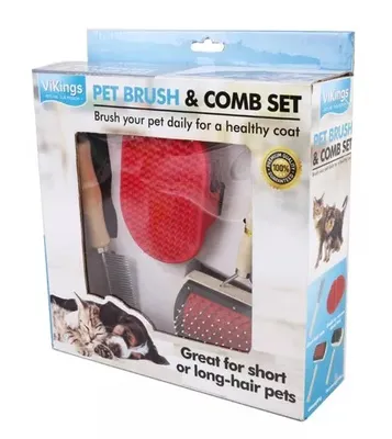 Produktbild von Hunde - Katzen Pflege Set - Haustier - Fell - Bürste