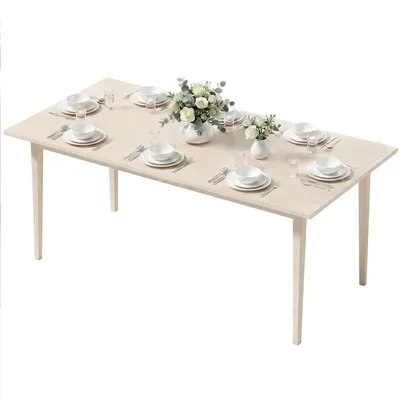 Productafbeelding van HOMCOM Eettafel, rechthoekige keukentafel voor 8 personen met massief houten poten