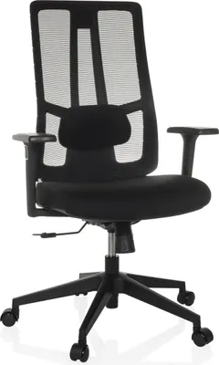 Produktbild von hjh OFFICE Profi Bürostuhl TRAMORE BASE Ergonomischer Schreibtischstuhl mit Armlehnen Stoff / Netzstoff Schwarz Drehstuhl für Büro, Zuhause