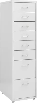 Produktbild von Aktenschrank mit Rollen Grau 28x41x109 cm Metall , Aktenschränke Design 2024