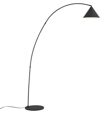 Zdjęcie produktu dla Lampa podłogowa w stylu retro czarna z białym wnętrzem - Triangolo